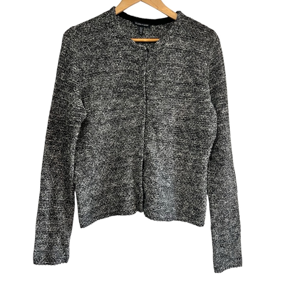Eileen Fisher cotton & linen blend melange cardigan size M excellent condition